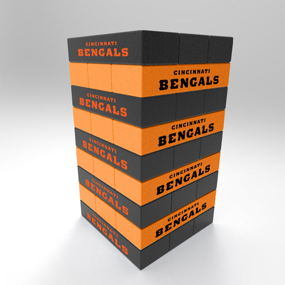 NFL Football Cincinnati Bengals  Mini Jumbling Tower Game - Wood Stackem Game