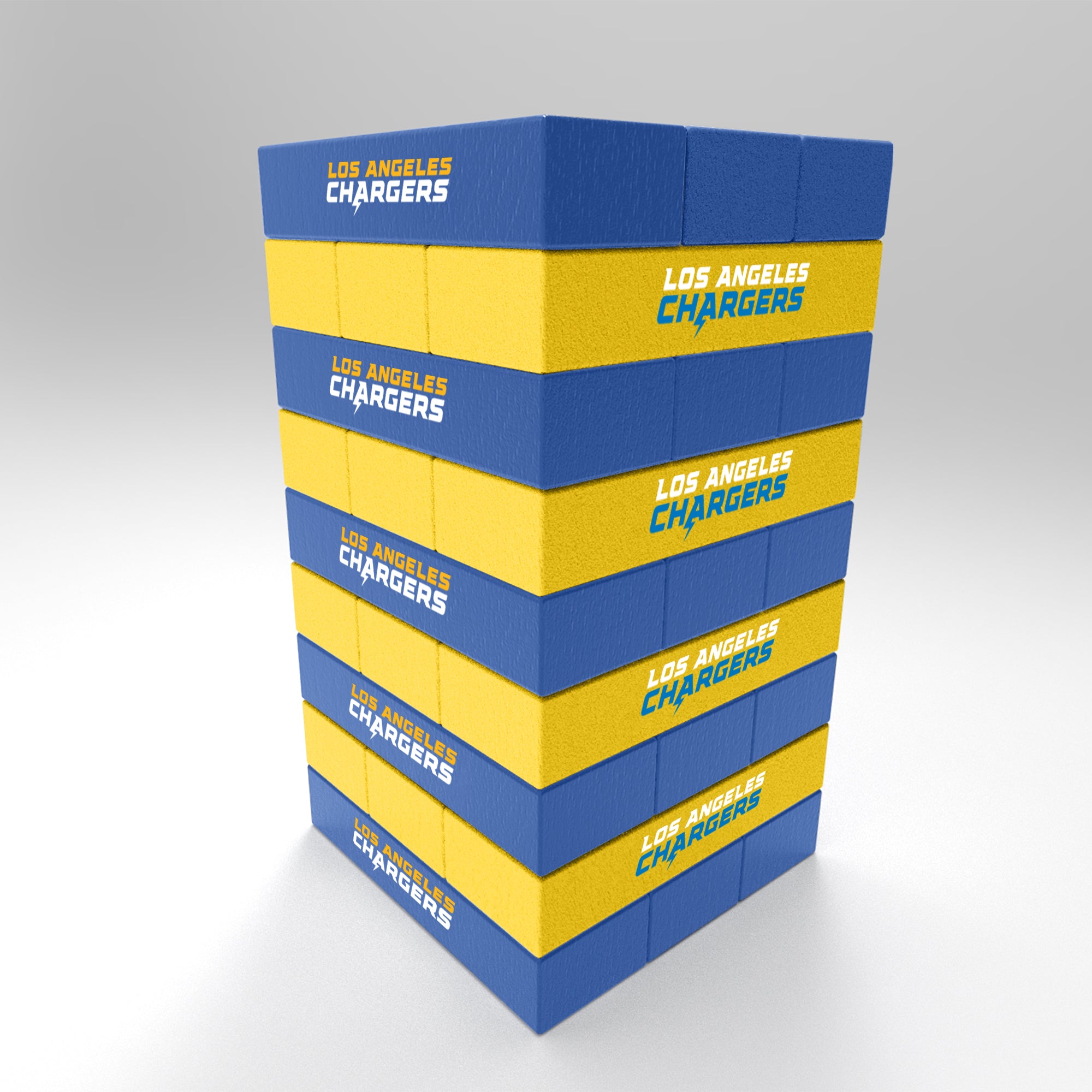 NFL Football Los Angeles Chargers  Mini Jumbling Tower Game - Wood Stackem Game