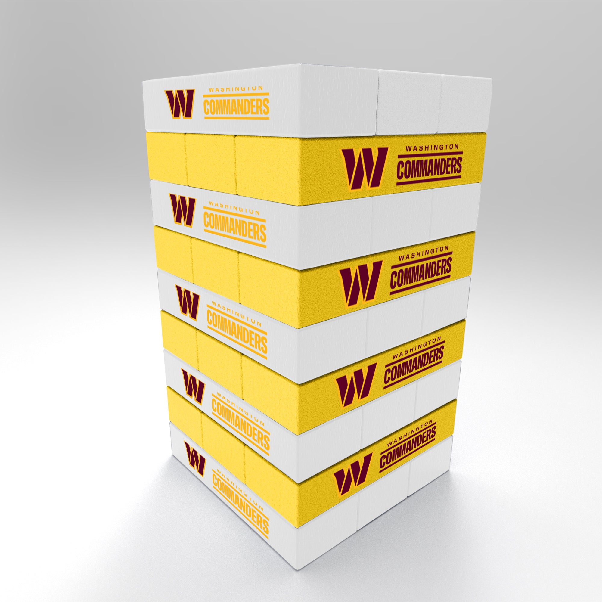 NFL Football Washington Commanders  Mini Jumbling Tower Game - Wood Stackem Game