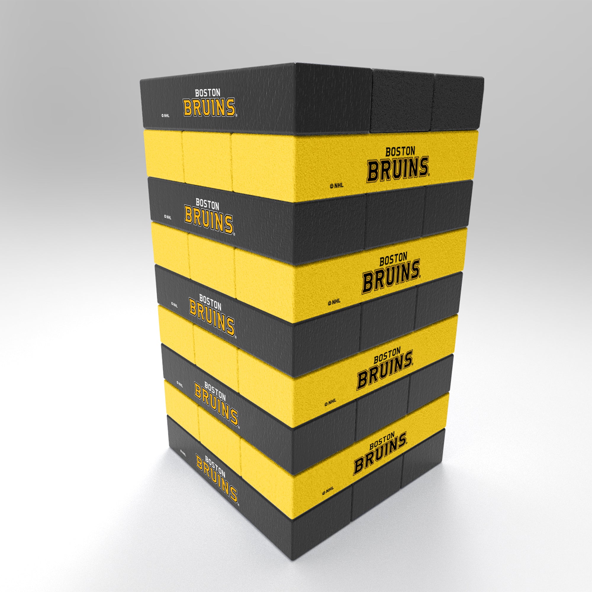 NHL Hockey Boston Bruins  Mini Jumbling Tower Game - Wood Stackem Game