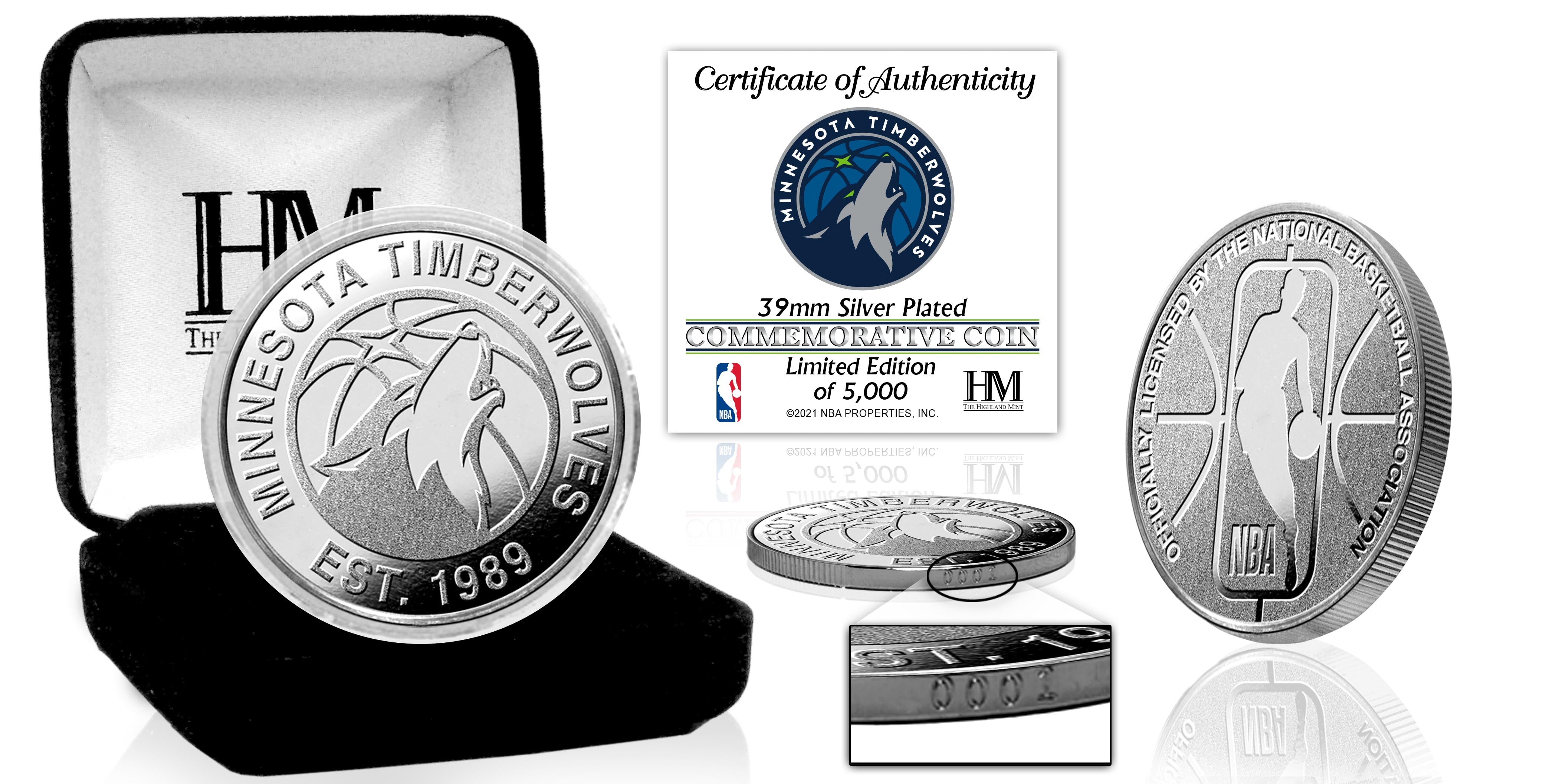 Minnesota Timberwolves Silver Mint Coin - Sports Collectibles, Sports Memorabilia, Sports Fan Shop, Sports Gifts
