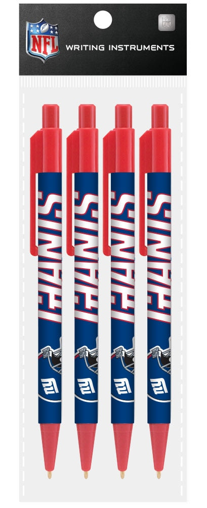 New York Giants 4 Pack Cool Color Pens - Sports Gifts, Sports Memorabilia, Sports Collectibles, Fan Shop