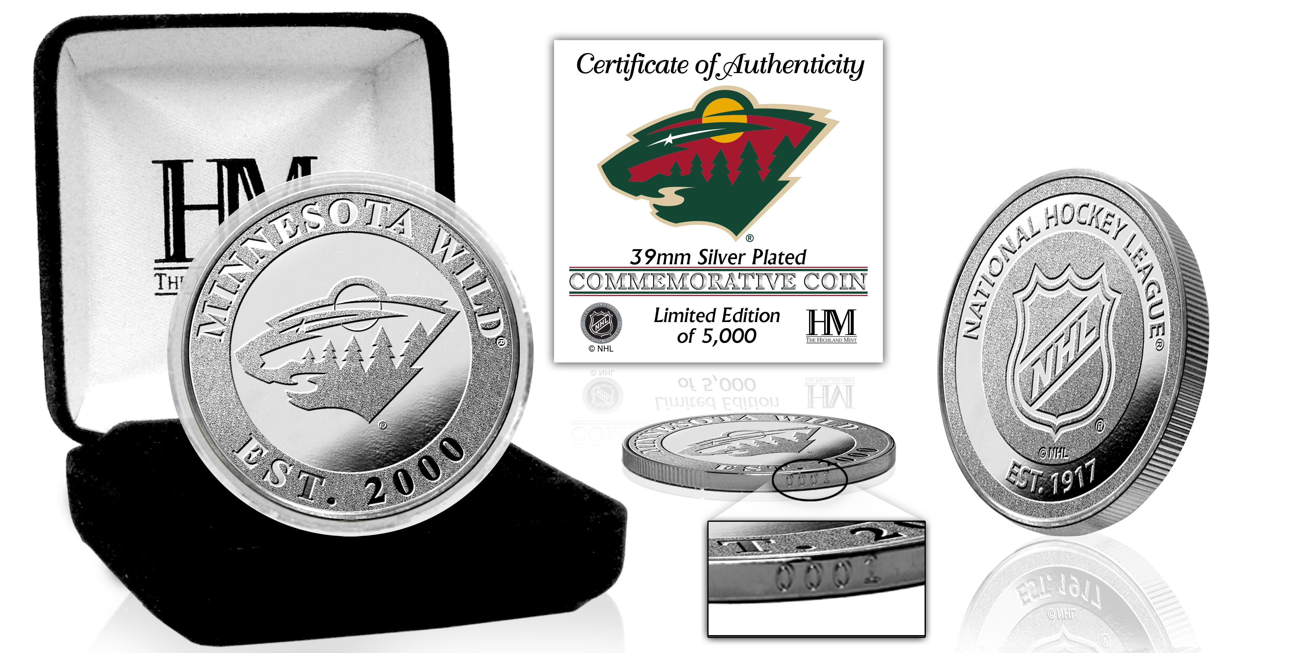 Minnesota Wild Silver Mint Coin - Sports Collectibles, Sports Memorabilia, Sports Fan Shop, Sports Gifts
