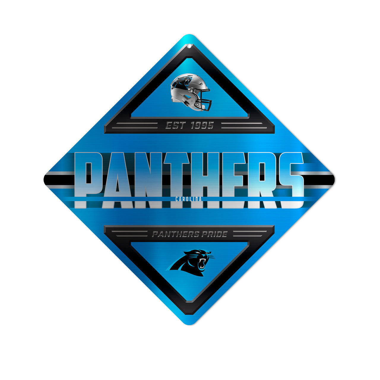 Carolina Panthers Sign Metal Diamond Shape - Sports Collectibles, Sports Memorabilia, Sports Fan Shop, Sports Gifts