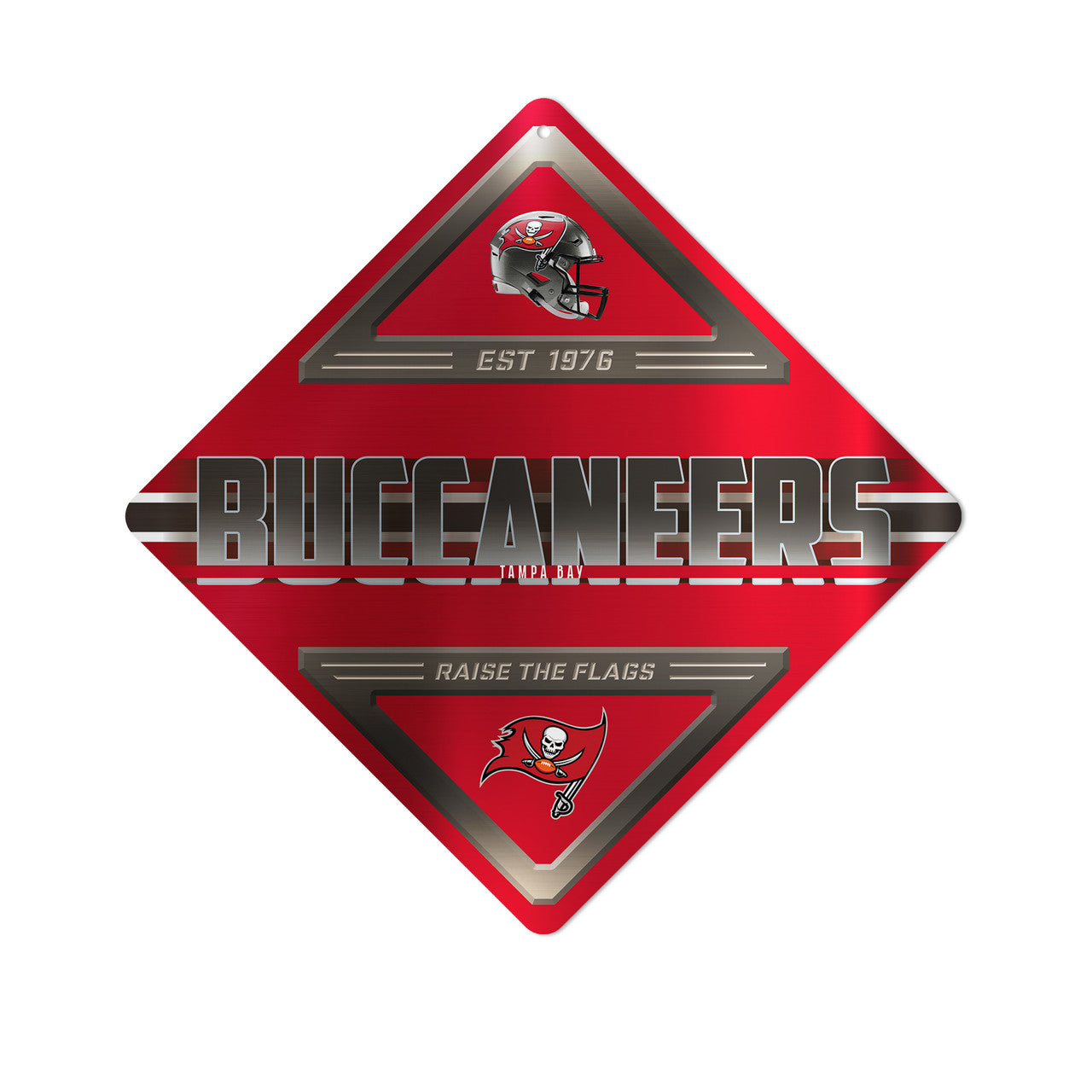 Tampa Bay Buccaneers Sign Metal Diamond Shape - Sports Collectibles, Sports Memorabilia, Sports Fan Shop, Sports Gifts