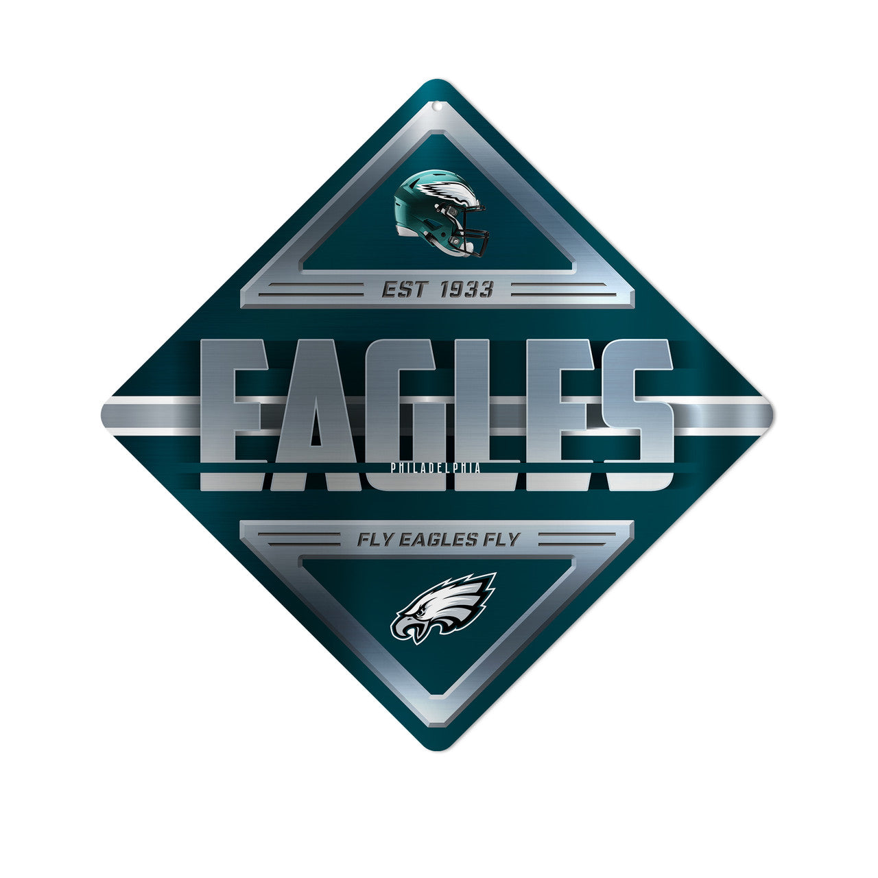 Philadelphia Eagles Sign Metal Diamond Shape - Sports Collectibles, Sports Memorabilia, Sports Fan Shop, Sports Gifts