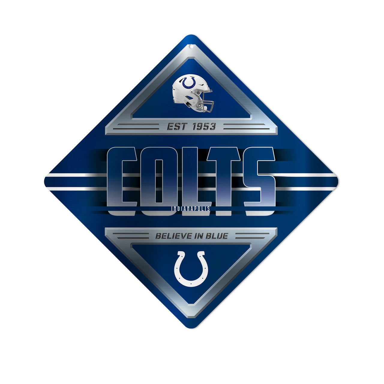 Indianapolis Colts Sign Metal Diamond Shape - Sports Collectibles, Sports Memorabilia, Sports Fan Shop, Sports Gifts