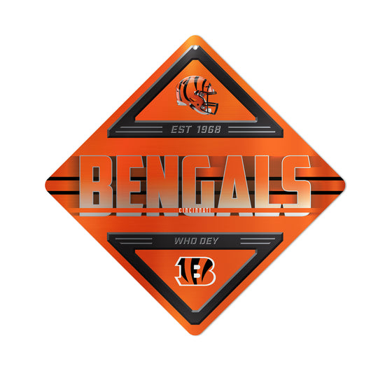 NFL Football Cincinnati Bengals  Metal Sign 16.5" x 16.5" Home Décor - Bedroom - Office - Man Cave