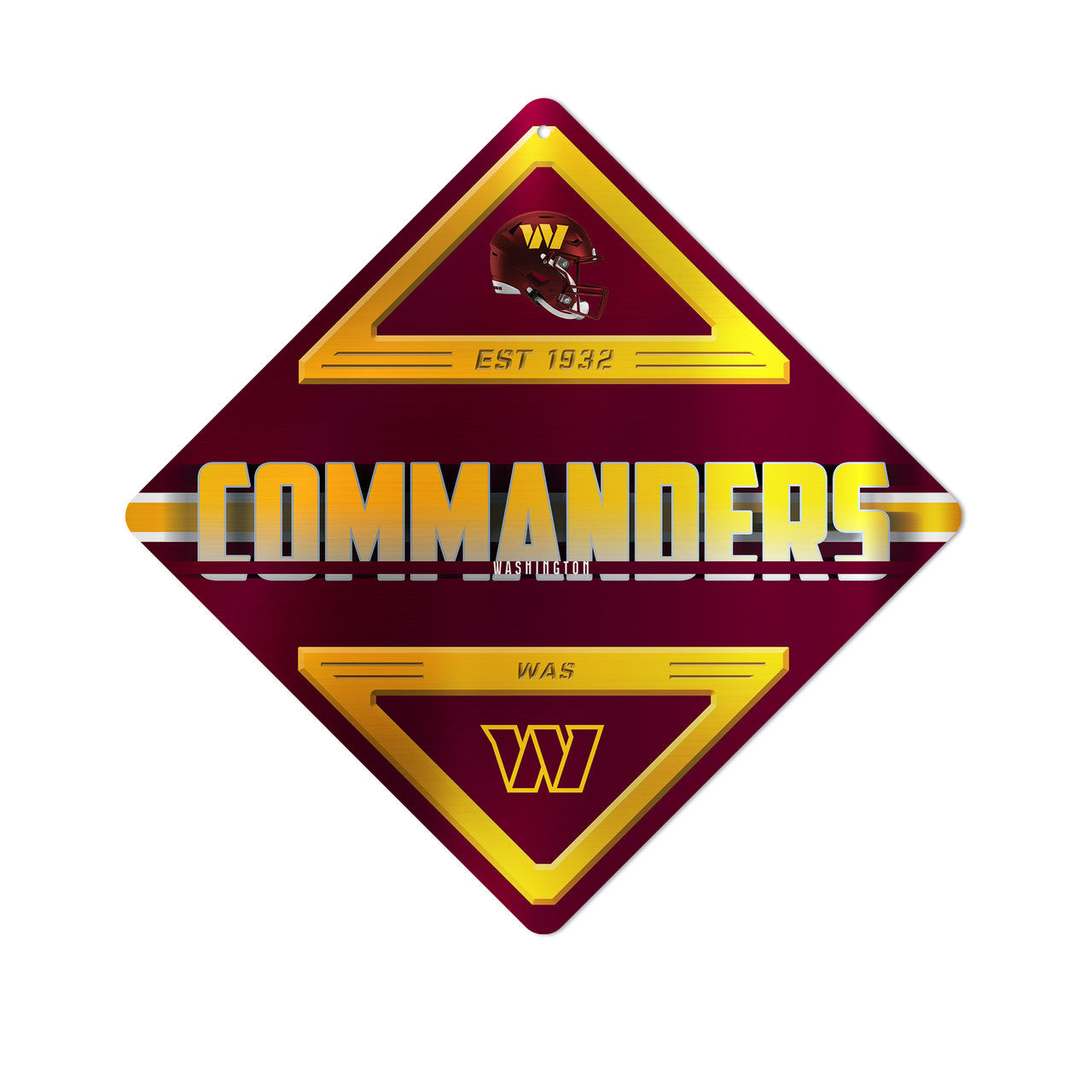 Washington Commanders Sign Metal Diamond Shape - Sports Collectibles, Sports Memorabilia, Sports Fan Shop, Sports Gifts