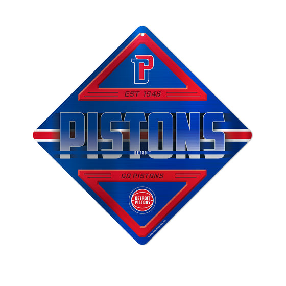 NBA Basketball Detroit Pistons  Metal Sign 16.5" x 16.5" Home Décor - Bedroom - Office - Man Cave