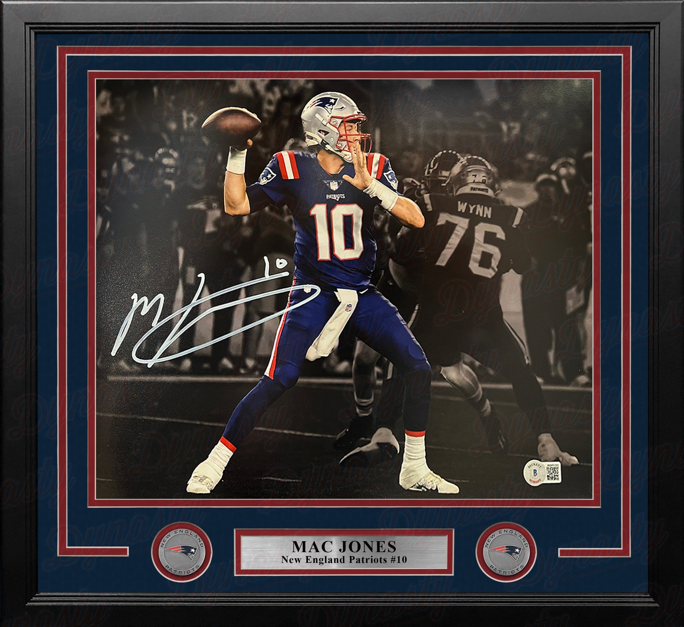 Mac Jones Blackout Action New England Patriots Autographed 11" x 14" Framed Football Photo - Sports Collectibles, Sports Memorabilia, Sports Fan Shop, Sports Gifts
