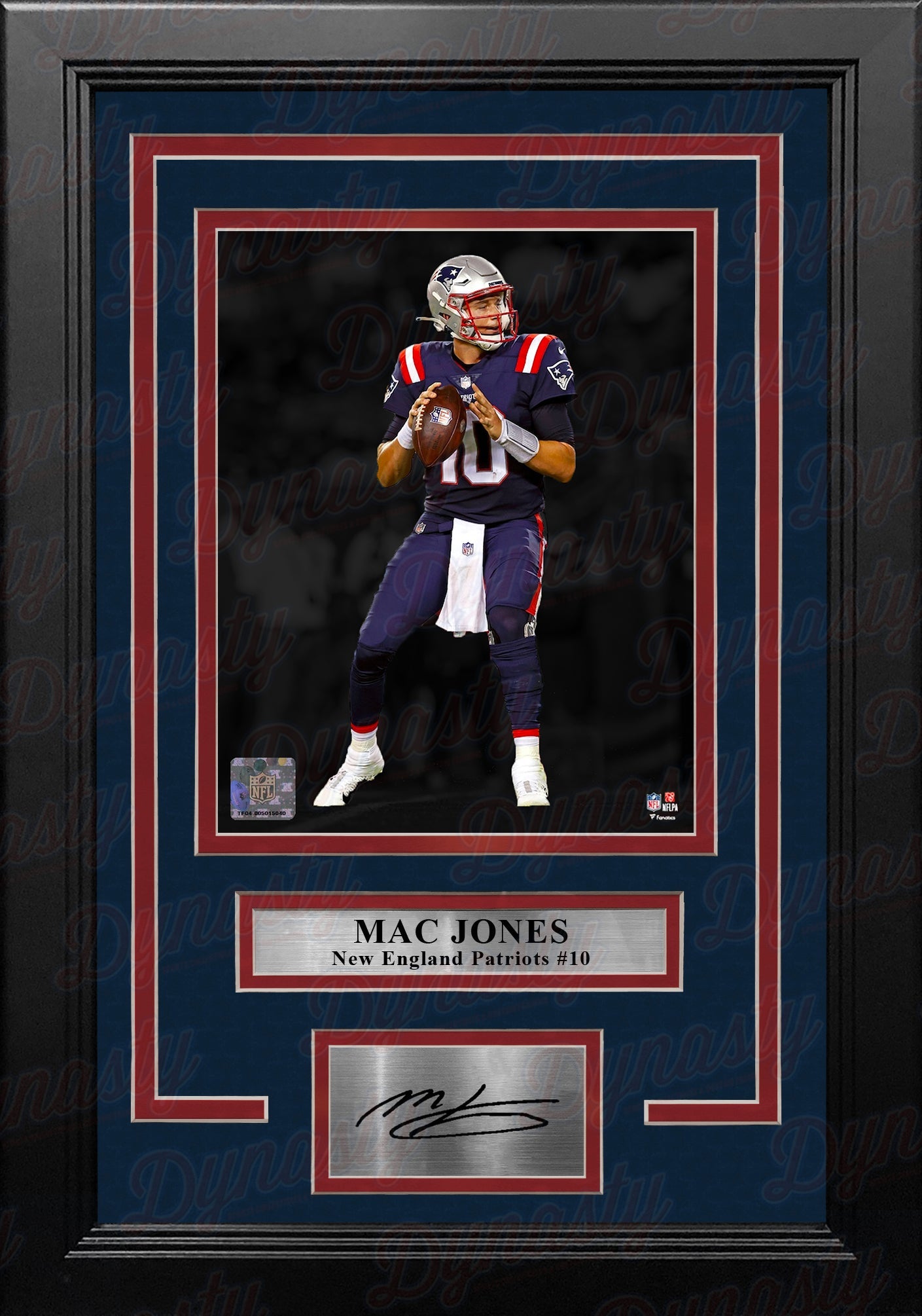 Mac Jones Blackout Action New England Patriots 8" x 10" Framed Football Photo with Engraved Autograph - Sports Collectibles, Sports Memorabilia, Sports Fan Shop, Sports Gifts