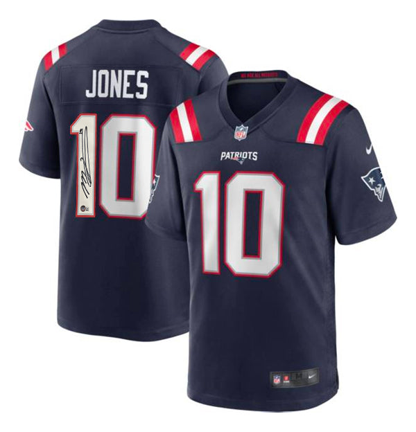 Mac Jones New England Patriots Autographed Navy Blue Nike Game Jersey - Sports Collectibles, Sports Memorabilia, Sports Fan Shop, Sports Gifts