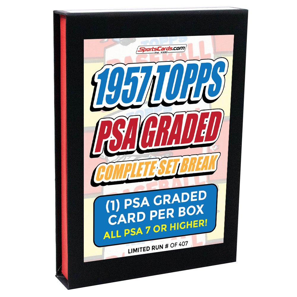 1957 TOPPS BASEBALL COMPLETE PSA GRADED SET BREAK – 1 CARD PER BOX! ALL PSA 7 OR HIGHER! - Sports Gifts, Sports Memorabilia, Sports Collectibles, Fan Shop
