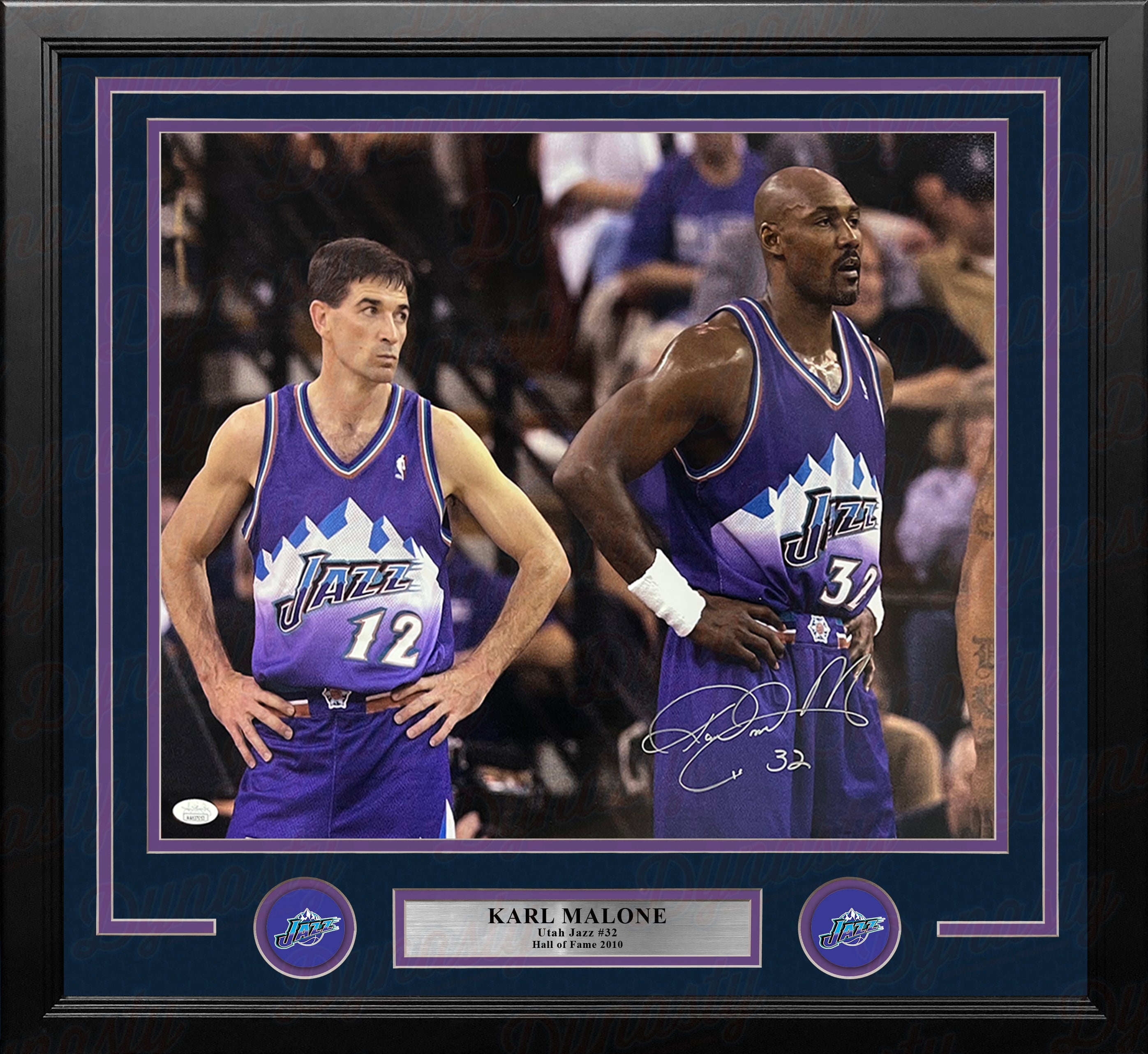 Karl Malone with Stockton Utah Jazz Autographed 16" x 20" Framed Basketball Photo - Sports Collectibles, Sports Memorabilia, Sports Fan Shop, Sports Gifts