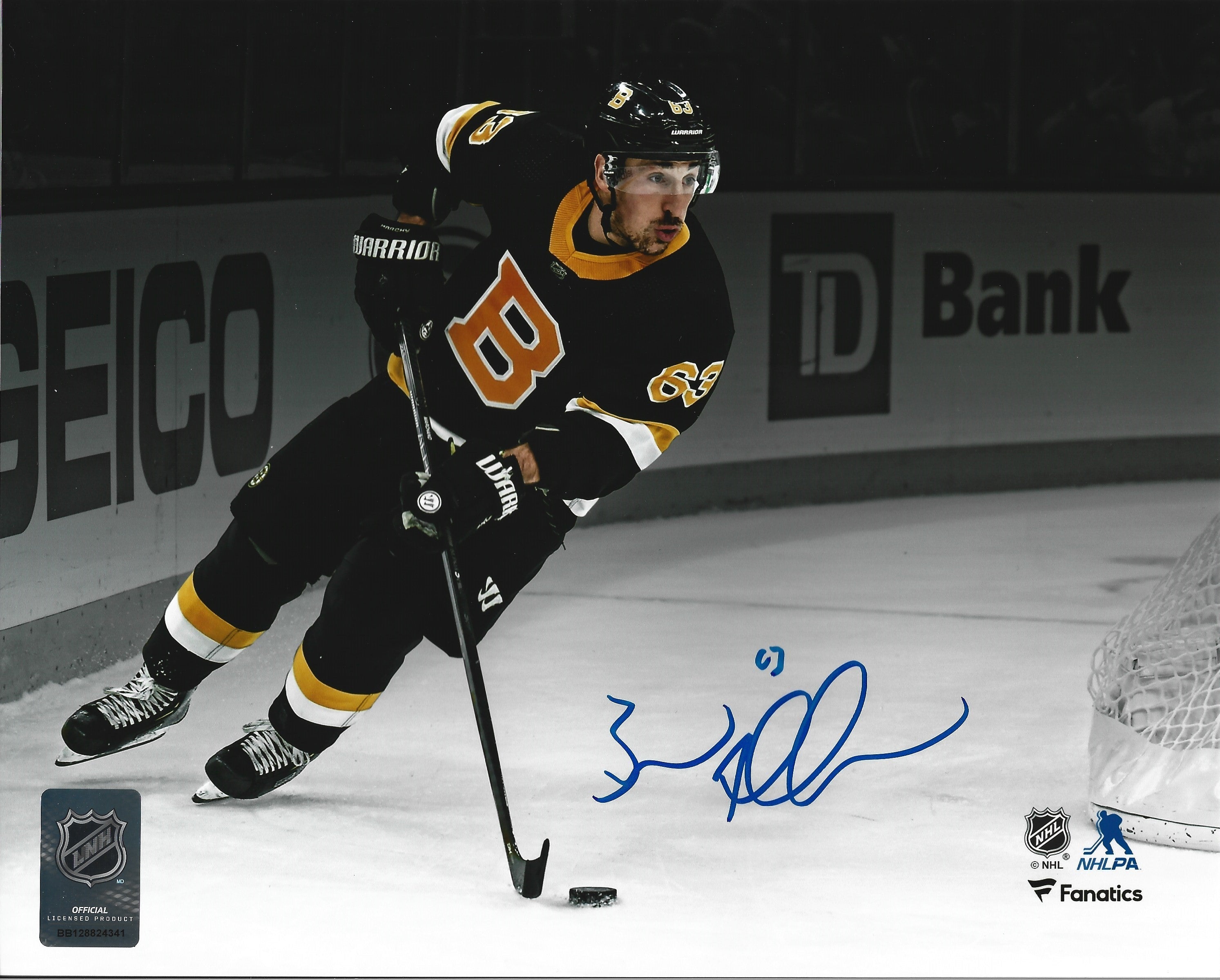 Brad Marchand Alternate Jersey Boston Bruins Autographed 11x14 Hockey Blackout Photo (Blue Ink) - Sports Collectibles, Sports Memorabilia, Sports Fan Shop, Sports Gifts