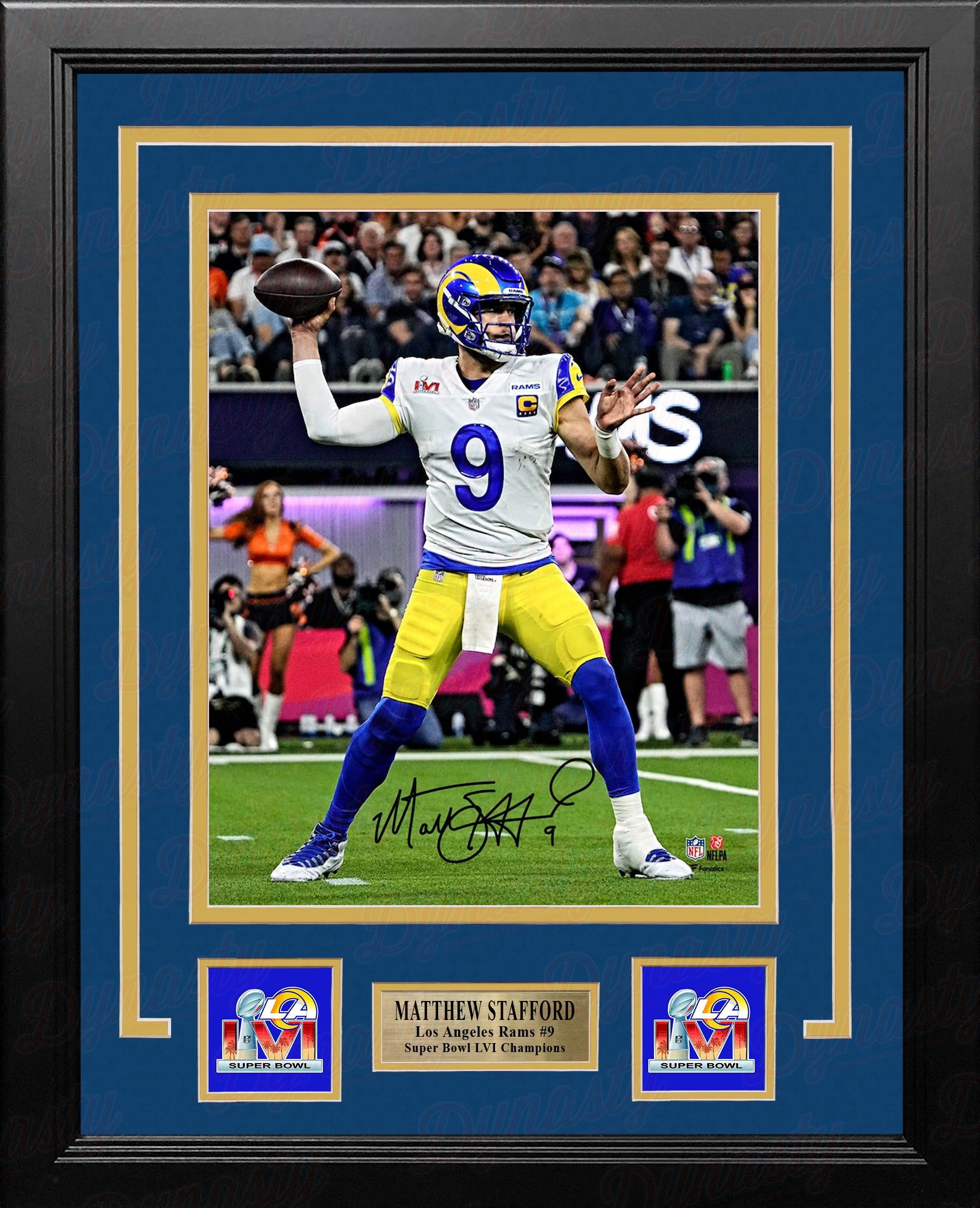 Matthew Stafford Super Bowl LVI Action Los Angeles Rams Autographed Framed Football Photo - Sports Collectibles, Sports Memorabilia, Sports Fan Shop, Sports Gifts