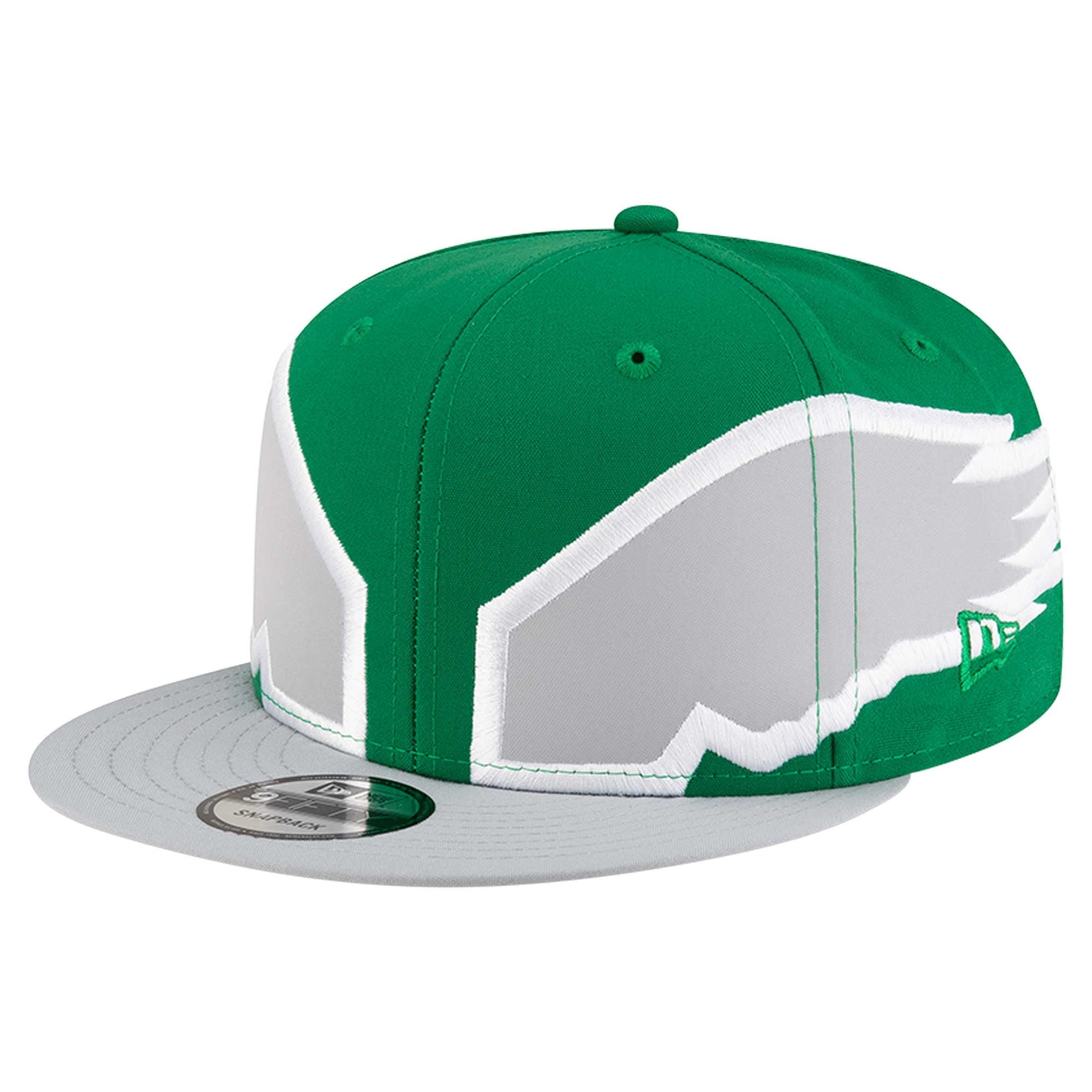 Men's New Era Kelly Green Philadelphia Eagles Throwback Helmet 9FIFTY Snapback Hat - Sports Collectibles, Sports Memorabilia, Sports Fan Shop, Sports Gifts