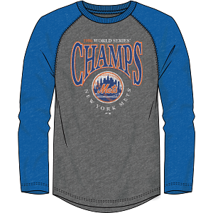 New York Mets 1969 World Series Charge the Mound Stars Raglan 3/4-Sleeve T-Shirt - Sports Collectibles, Sports Memorabilia, Sports Fan Shop, Sports Gifts