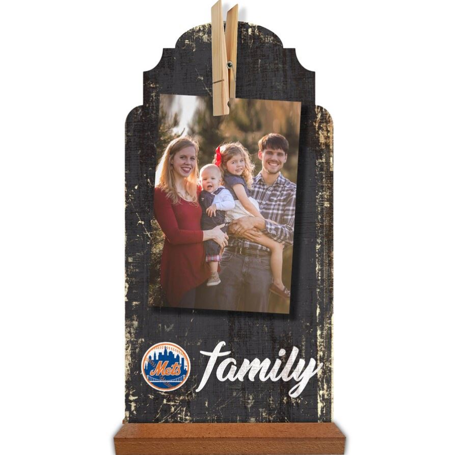 New York Mets 6'' x 12'' Family Clothespin Sign - Sports Collectibles, Sports Memorabilia, Sports Fan Shop, Sports Gifts
