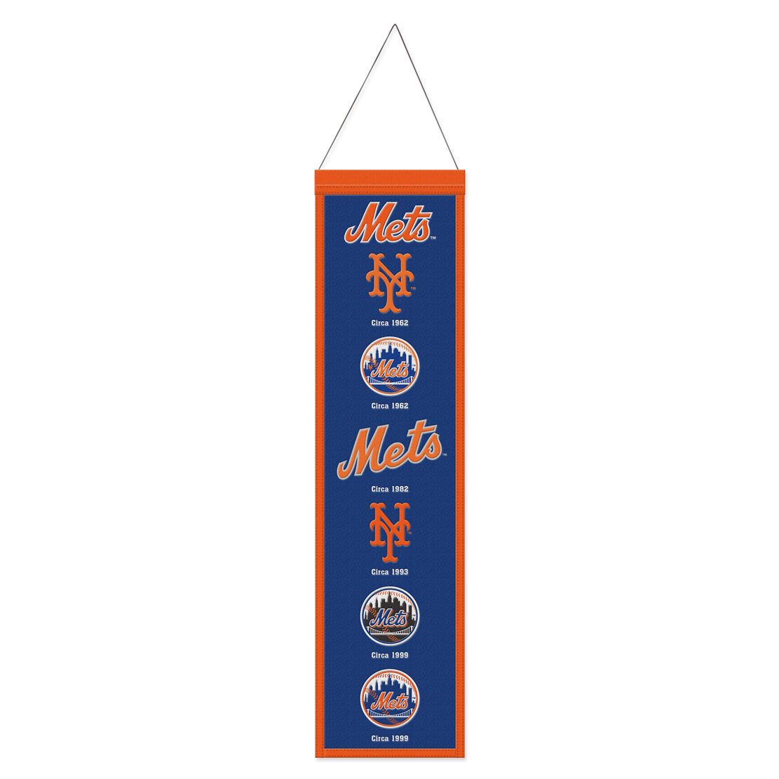 New York Mets 8" x 32" Wool Banner - Sports Collectibles, Sports Memorabilia, Sports Fan Shop, Sports Gifts