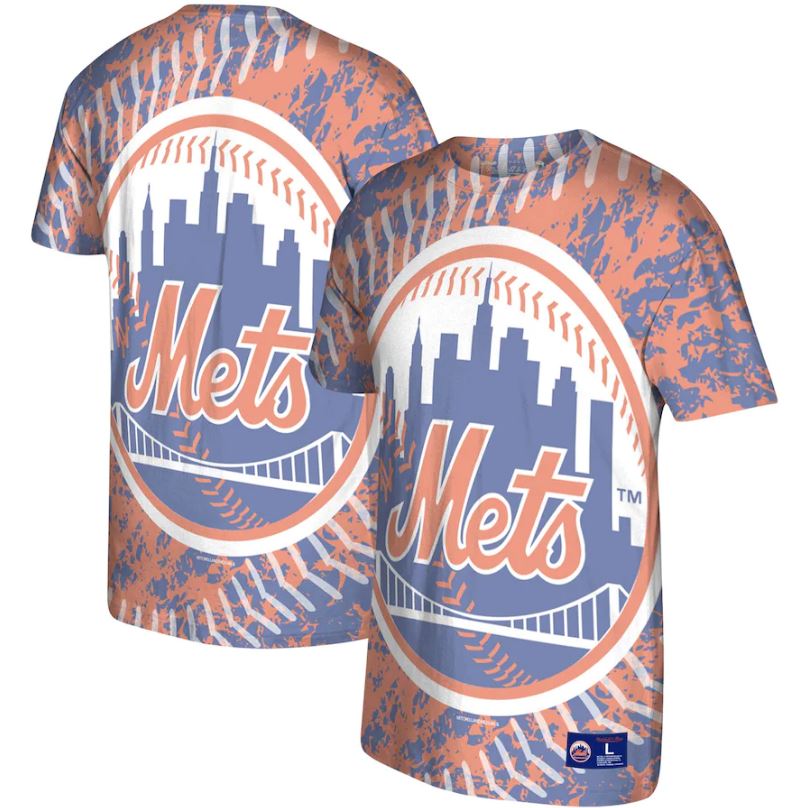 New York Mets Mitchell & Ness Orange Jumbotron T-Shirt - Sports Collectibles, Sports Memorabilia, Sports Fan Shop, Sports Gifts