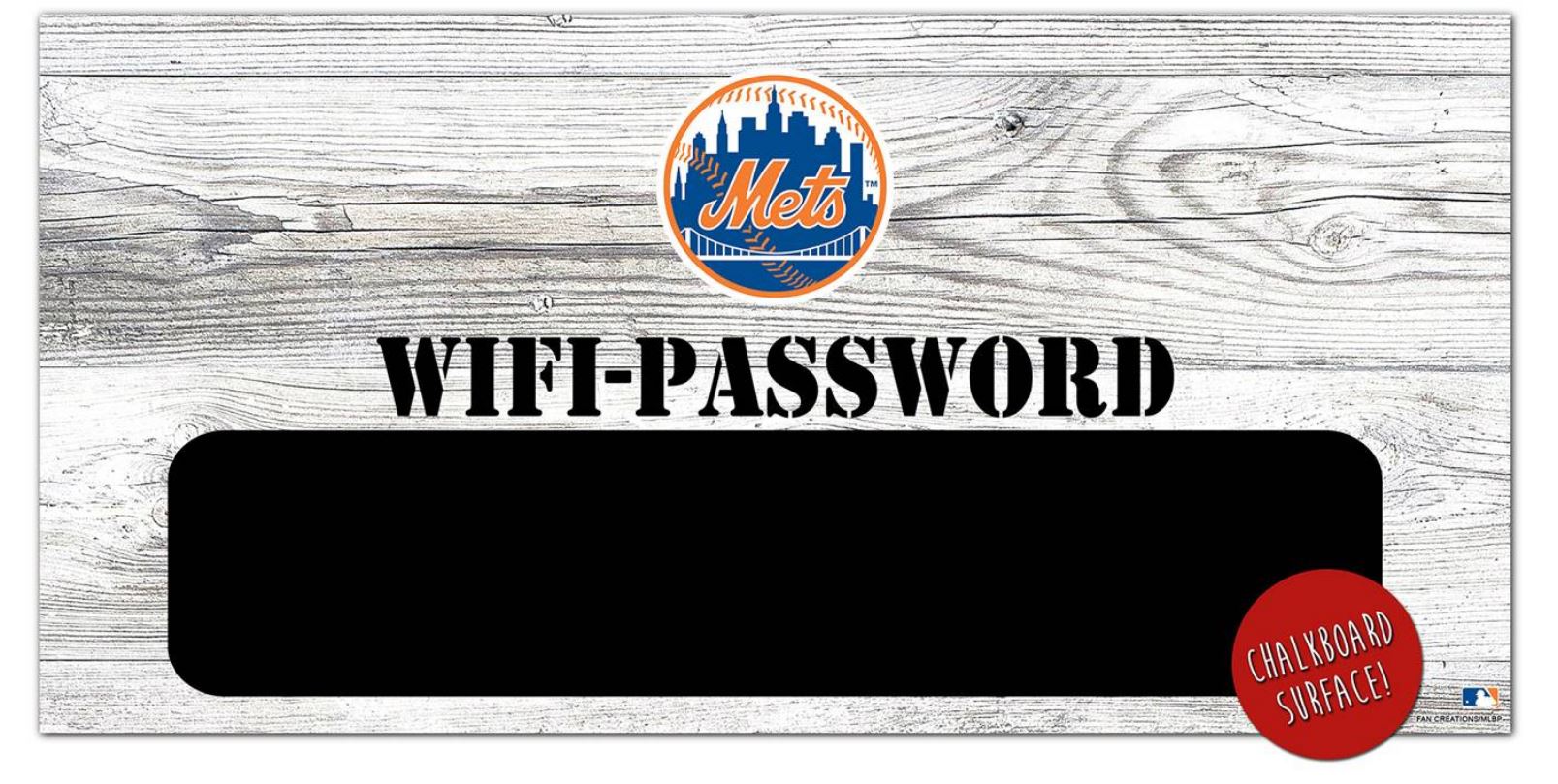 New York Mets Wifi Password 6" x 12" Wood Sign - Sports Collectibles, Sports Memorabilia, Sports Fan Shop, Sports Gifts