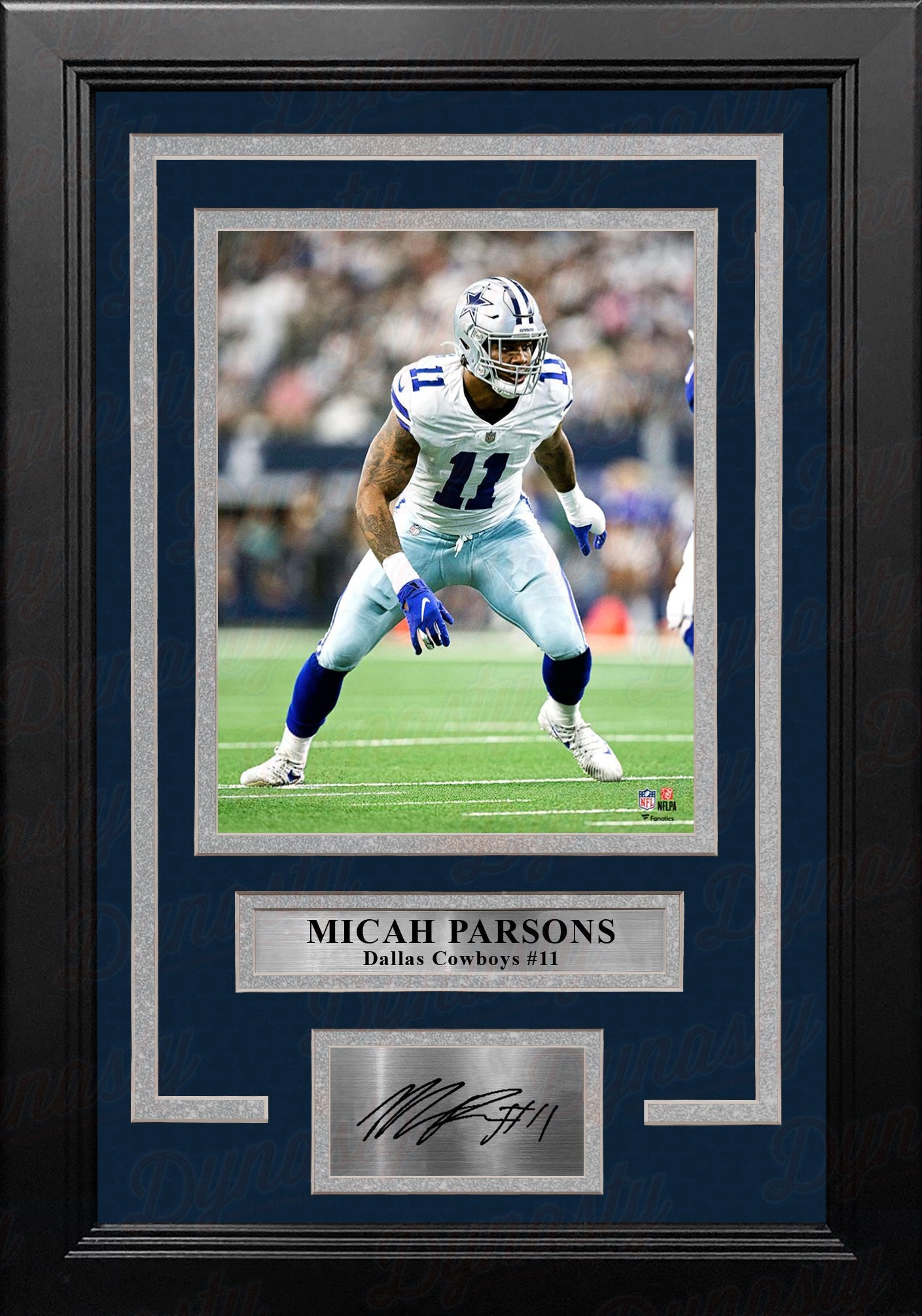 Micah Parsons in Action Dallas Cowboys 8" x 10" Framed Football Photo with Engraved Autograph - Sports Collectibles, Sports Memorabilia, Sports Fan Shop, Sports Gifts