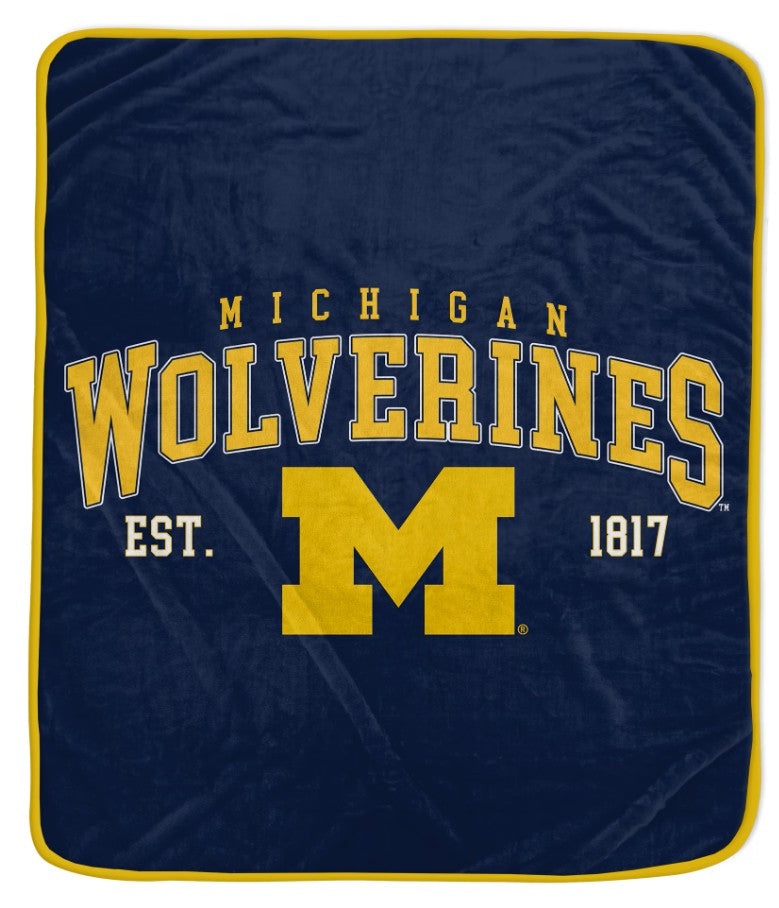 Michigan Wolverines 50" x 60" Vintage Arch Block Blanket - Sports Collectibles, Sports Memorabilia, Sports Fan Shop, Sports Gifts