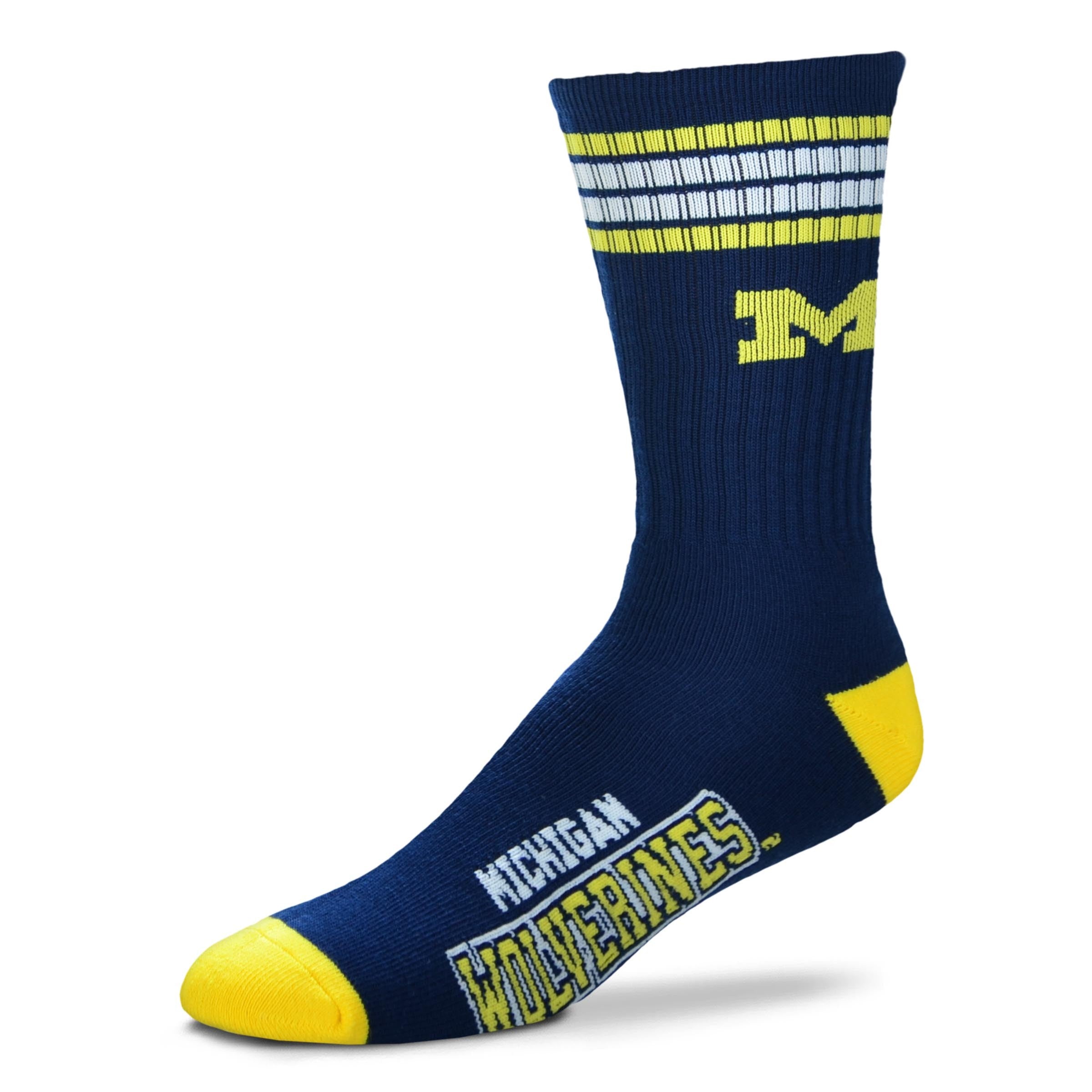 Michigan Wolverines Men's 4 Stripe Deuce Socks - Sports Collectibles, Sports Memorabilia, Sports Fan Shop, Sports Gifts