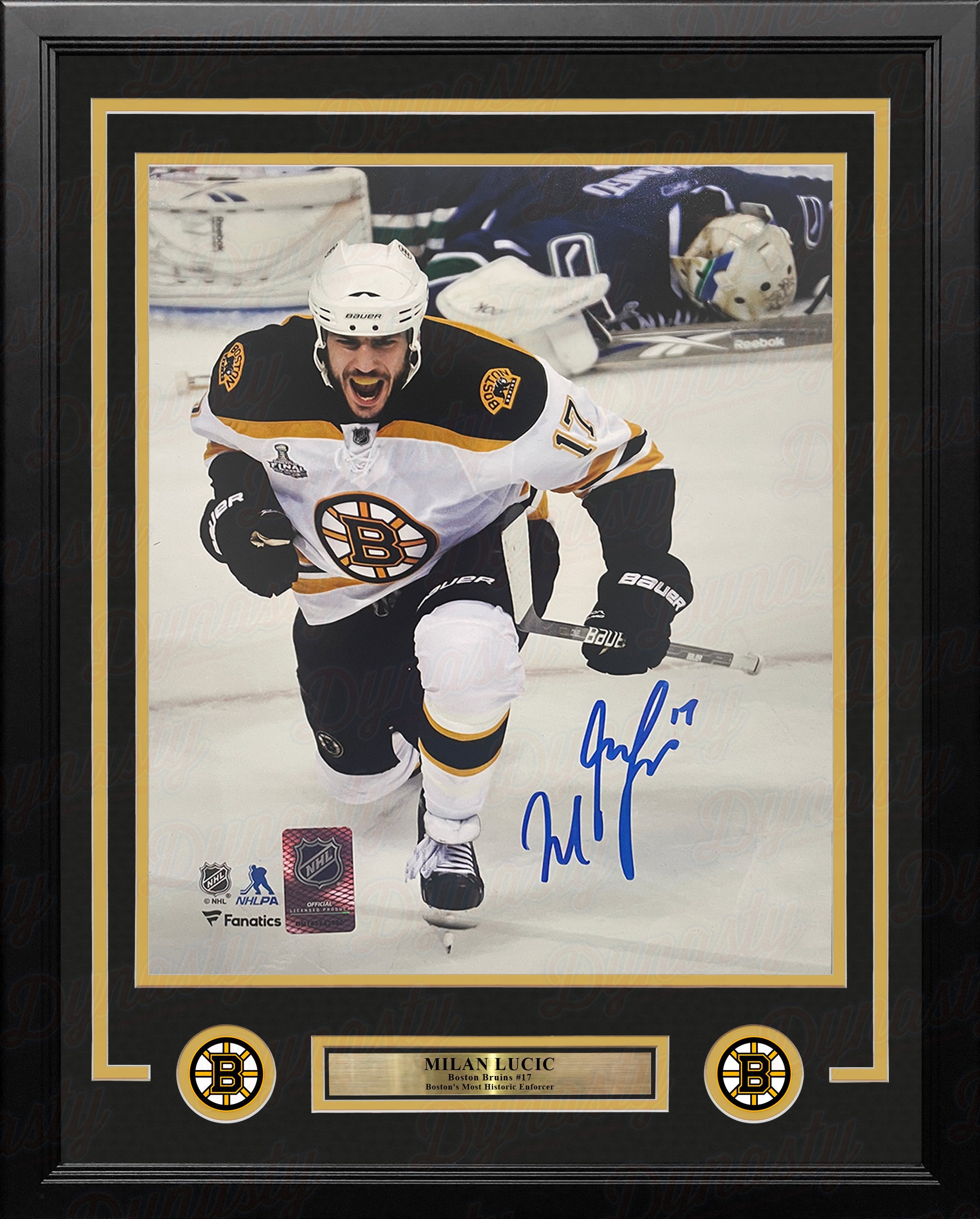 Milan Lucic Stanley Cup Goal Celebration Boston Bruins Autographed 16" x 20" Framed Hockey Photo - Sports Collectibles, Sports Memorabilia, Sports Fan Shop, Sports Gifts
