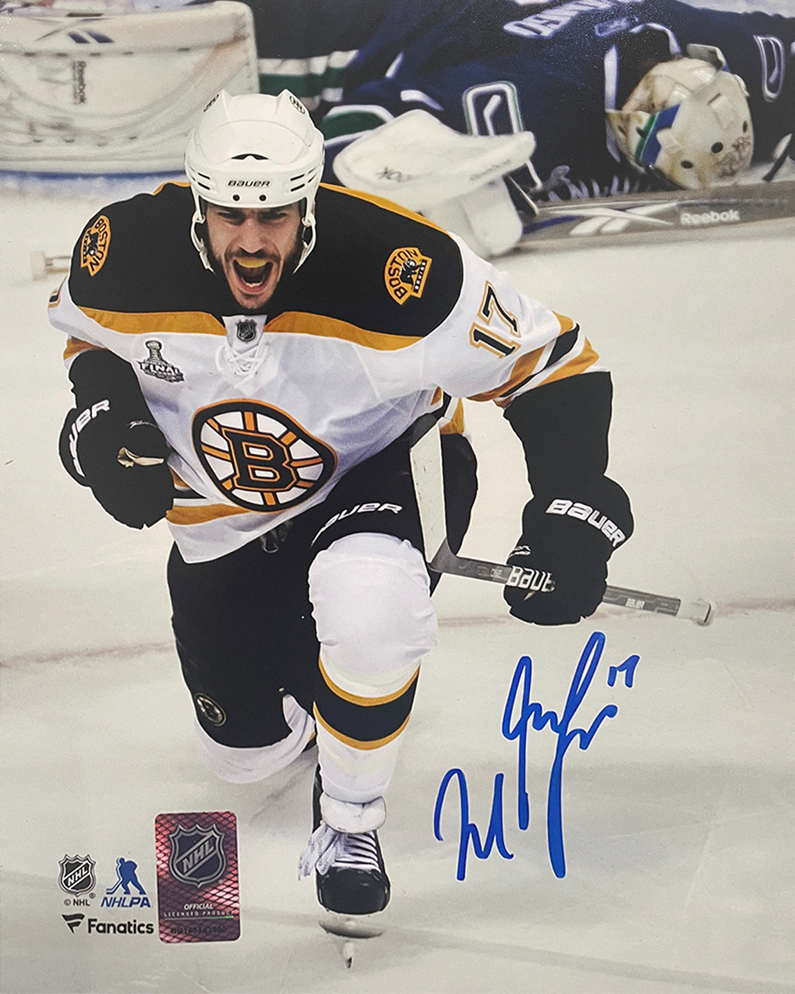 Milan Lucic Stanley Cup Goal Celebration Boston Bruins Autographed 11" x 14" Hockey Photo - Sports Collectibles, Sports Memorabilia, Sports Fan Shop, Sports Gifts