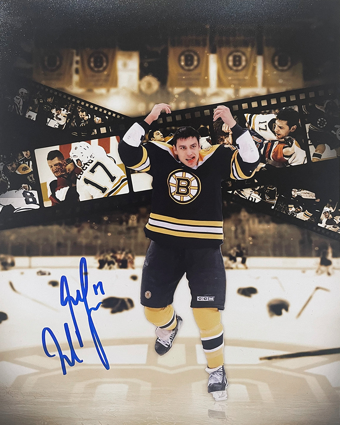 Milan Lucic Fight Collage Boston Bruins Autographed 8" x 10" Hockey Photo - Sports Collectibles, Sports Memorabilia, Sports Fan Shop, Sports Gifts