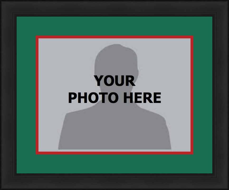 NHL Hockey Photo Picture Frame Kit - Minnesota Wild (Green Matting, Red Trim) - Sports Collectibles, Sports Memorabilia, Sports Fan Shop, Sports Gifts