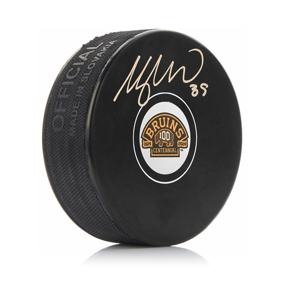 Morgan Geekie Autographed Boston Bruins 100th Anniversary Hockey Logo Puck - Sports Collectibles, Sports Memorabilia, Sports Fan Shop, Sports Gifts
