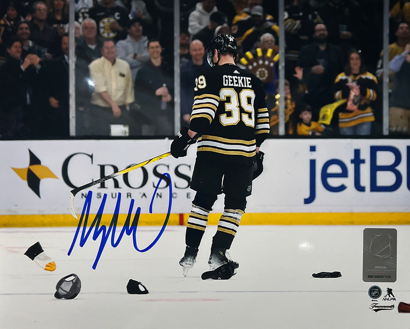 Morgan Geekie Hat Trick Boston Bruins Autographed 11" x 14" Hockey Photo - Sports Collectibles, Sports Memorabilia, Sports Fan Shop, Sports Gifts