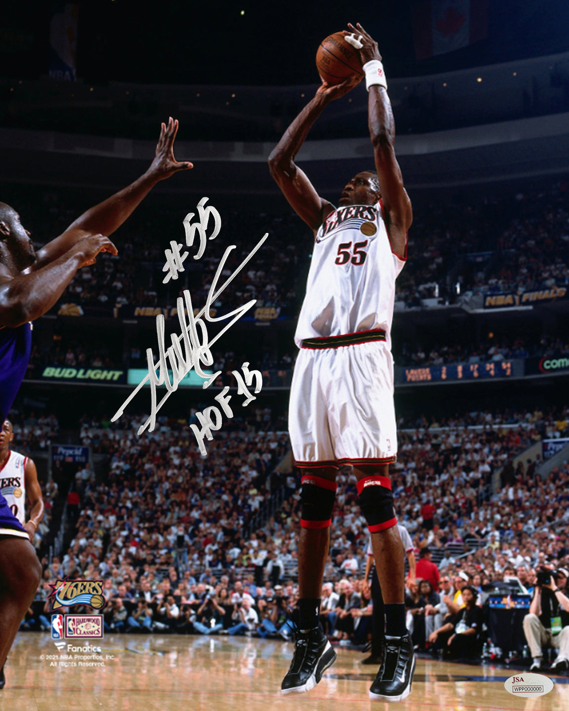 Dikembe Mutombo Philadelphia 76ers Autographed 11" x 14" Photo Inscribed Hall of Fame - Silver Ink - Sports Collectibles, Sports Memorabilia, Sports Fan Shop, Sports Gifts