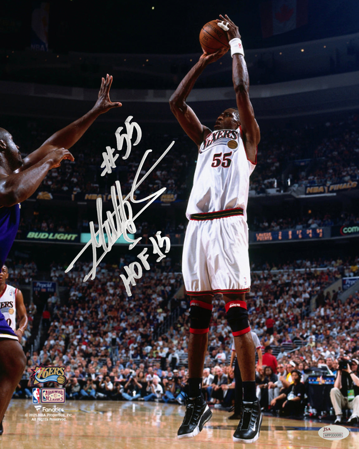 Dikembe Mutombo Philadelphia 76ers Autographed 16" x 20" Photo Inscribed Hall of Fame - Silver Ink - Sports Collectibles, Sports Memorabilia, Sports Fan Shop, Sports Gifts