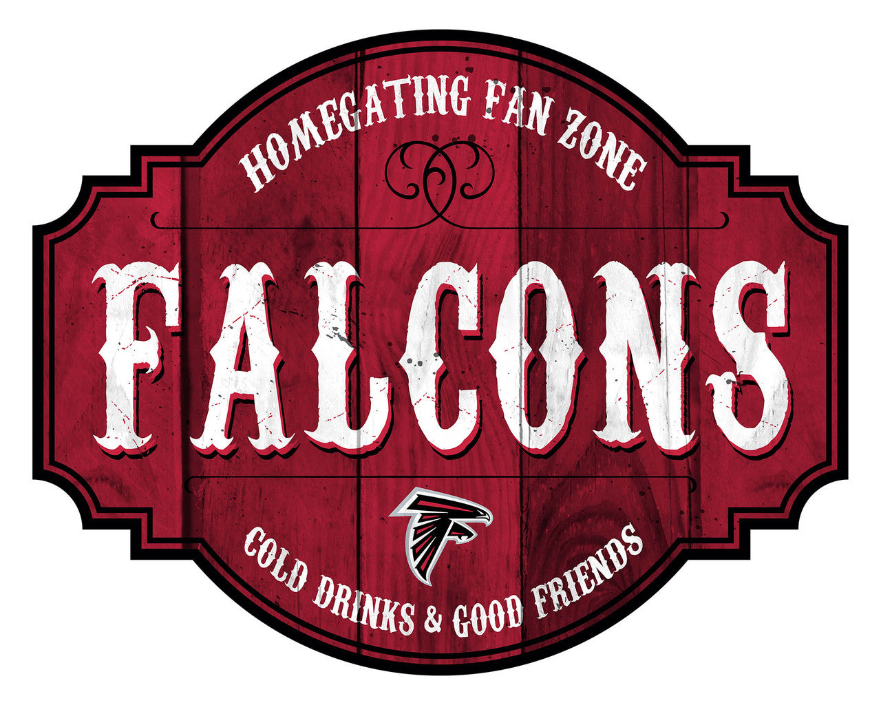 Atlanta Falcons Sign Wood 12 Inch Homegating Tavern - Sports Collectibles, Sports Memorabilia, Sports Fan Shop, Sports Gifts