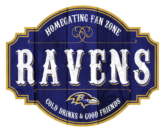 Baltimore Ravens Sign Wood 12 Inch Homegating Tavern - Sports Collectibles, Sports Memorabilia, Sports Fan Shop, Sports Gifts