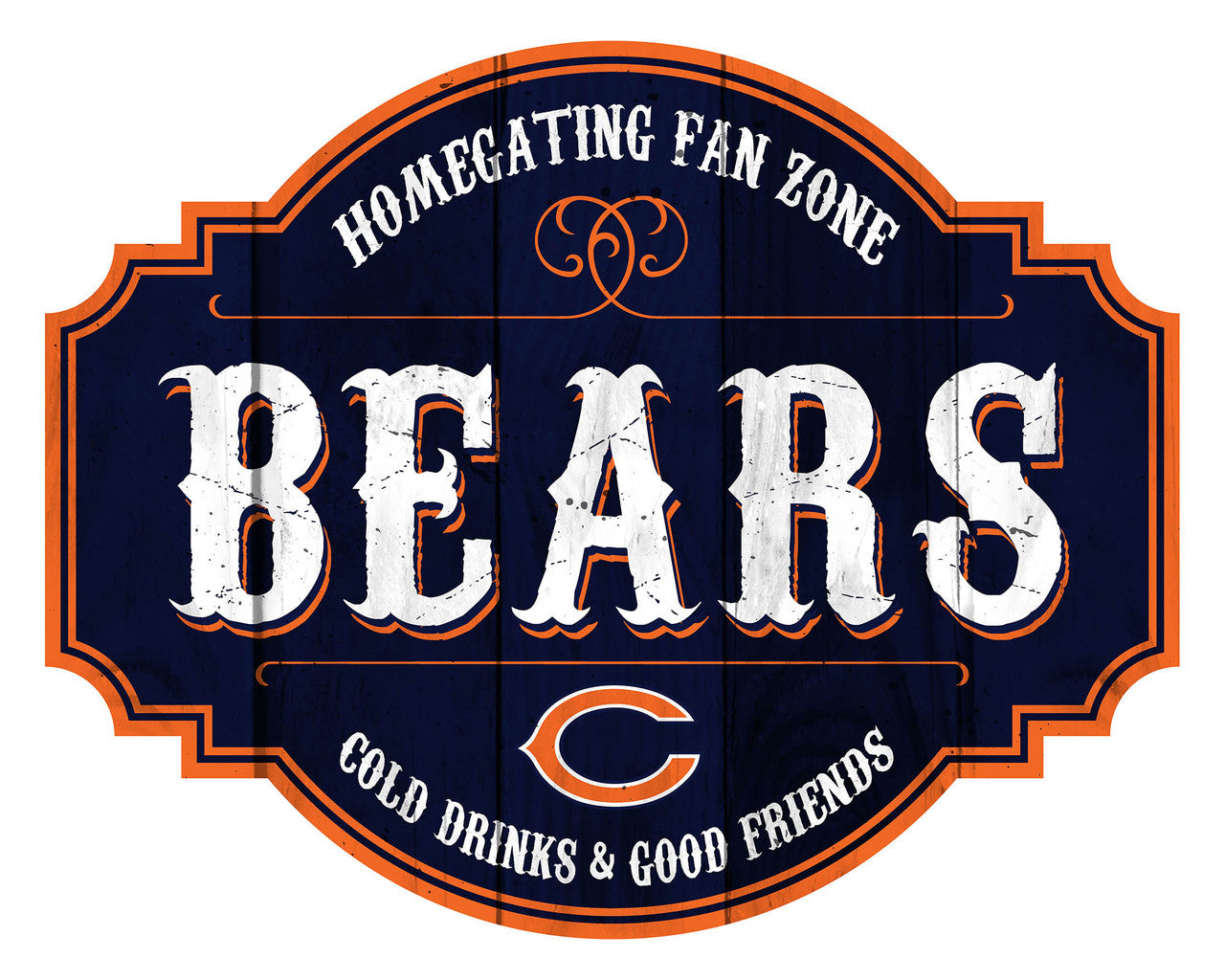 Chicago Bears Sign Wood 12 Inch Homegating Tavern - Sports Collectibles, Sports Memorabilia, Sports Fan Shop, Sports Gifts