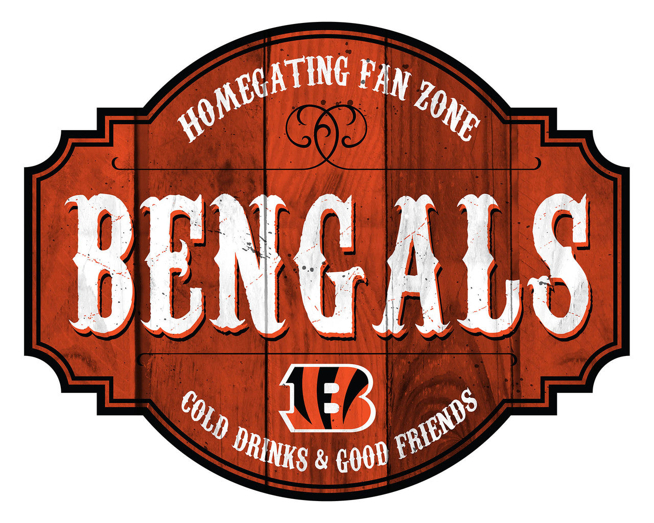Cincinnati Bengals Sign Wood 12 Inch Homegating Tavern - Sports Collectibles, Sports Memorabilia, Sports Fan Shop, Sports Gifts