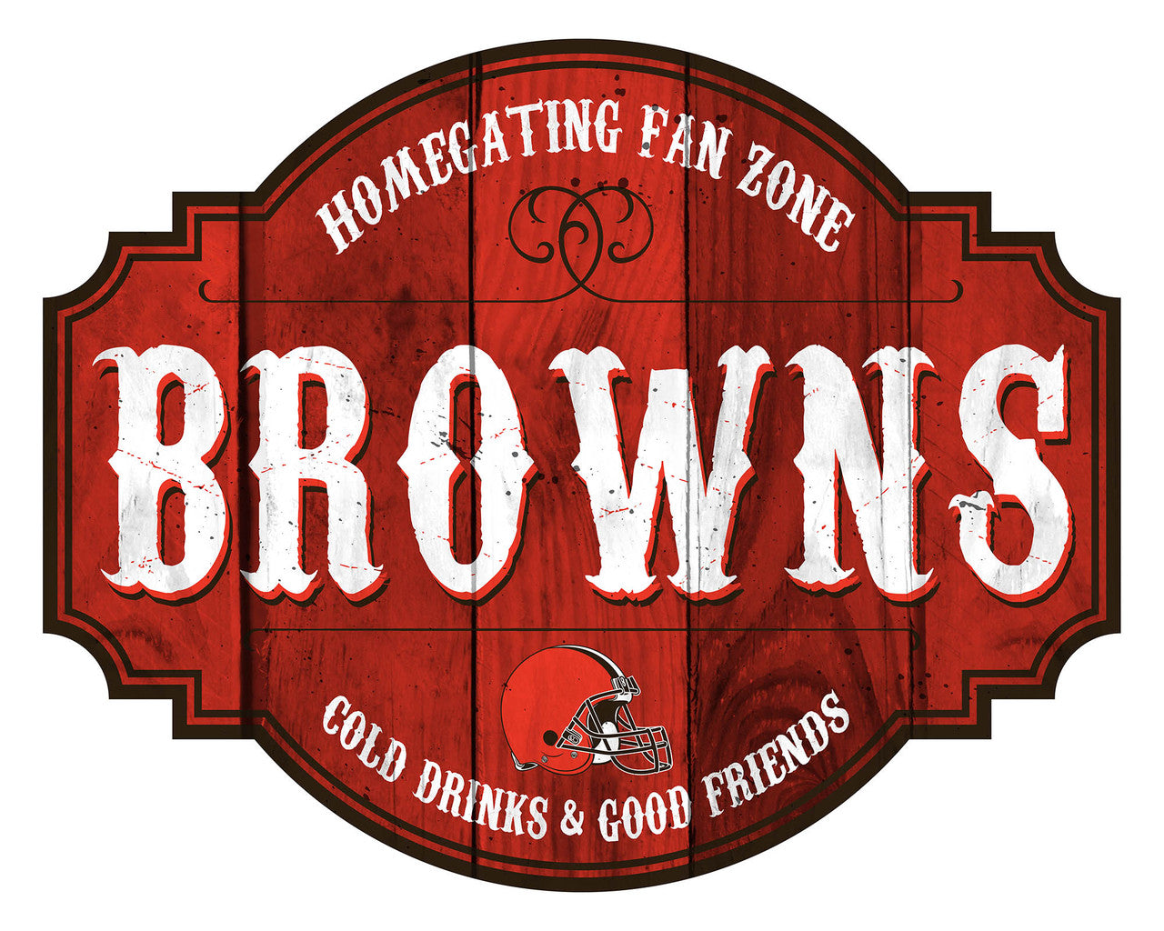Cleveland Browns Sign Wood 12 Inch Homegating Tavern - Sports Collectibles, Sports Memorabilia, Sports Fan Shop, Sports Gifts