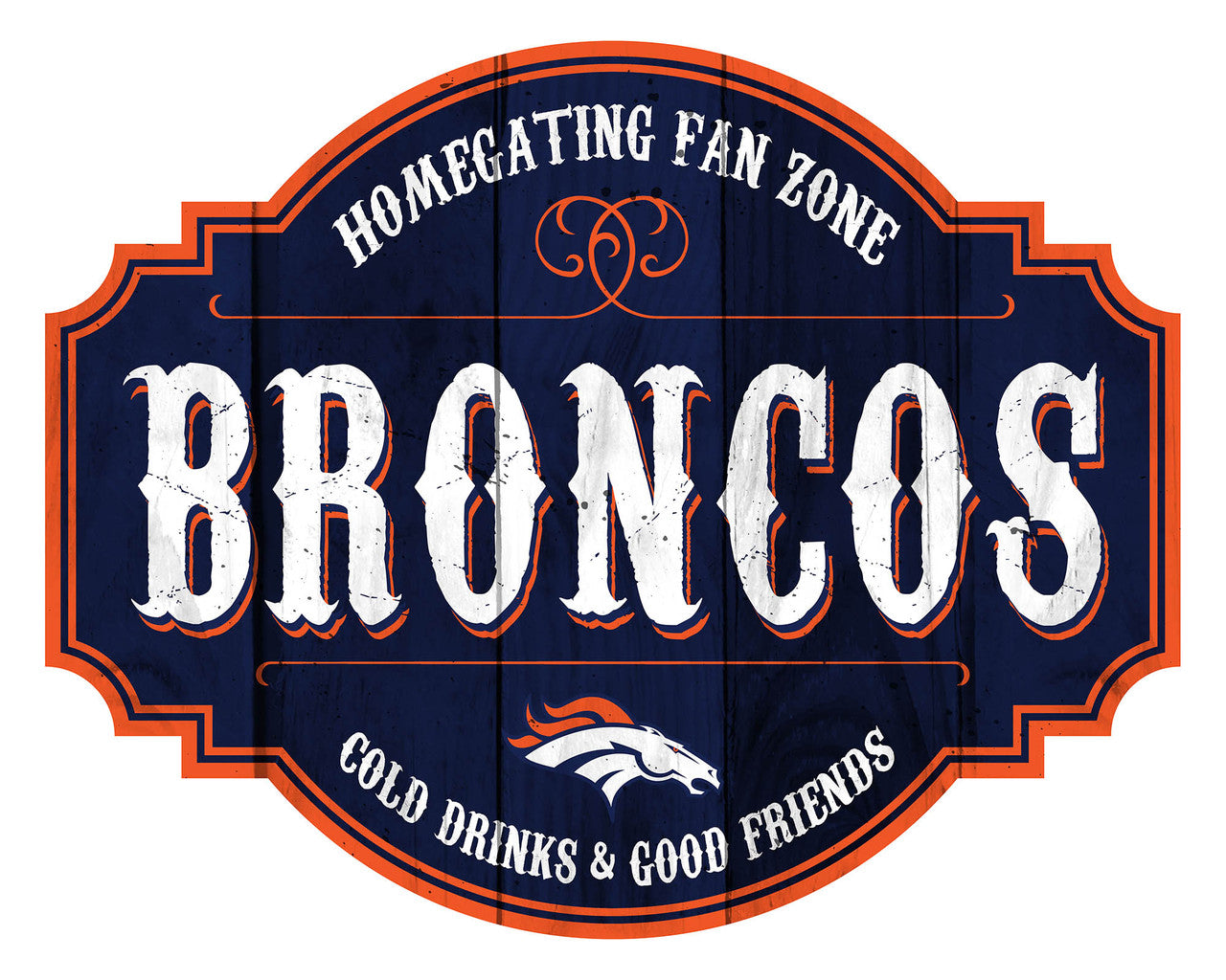 Denver Broncos Sign Wood 12 Inch Homegating Tavern - Sports Collectibles, Sports Memorabilia, Sports Fan Shop, Sports Gifts
