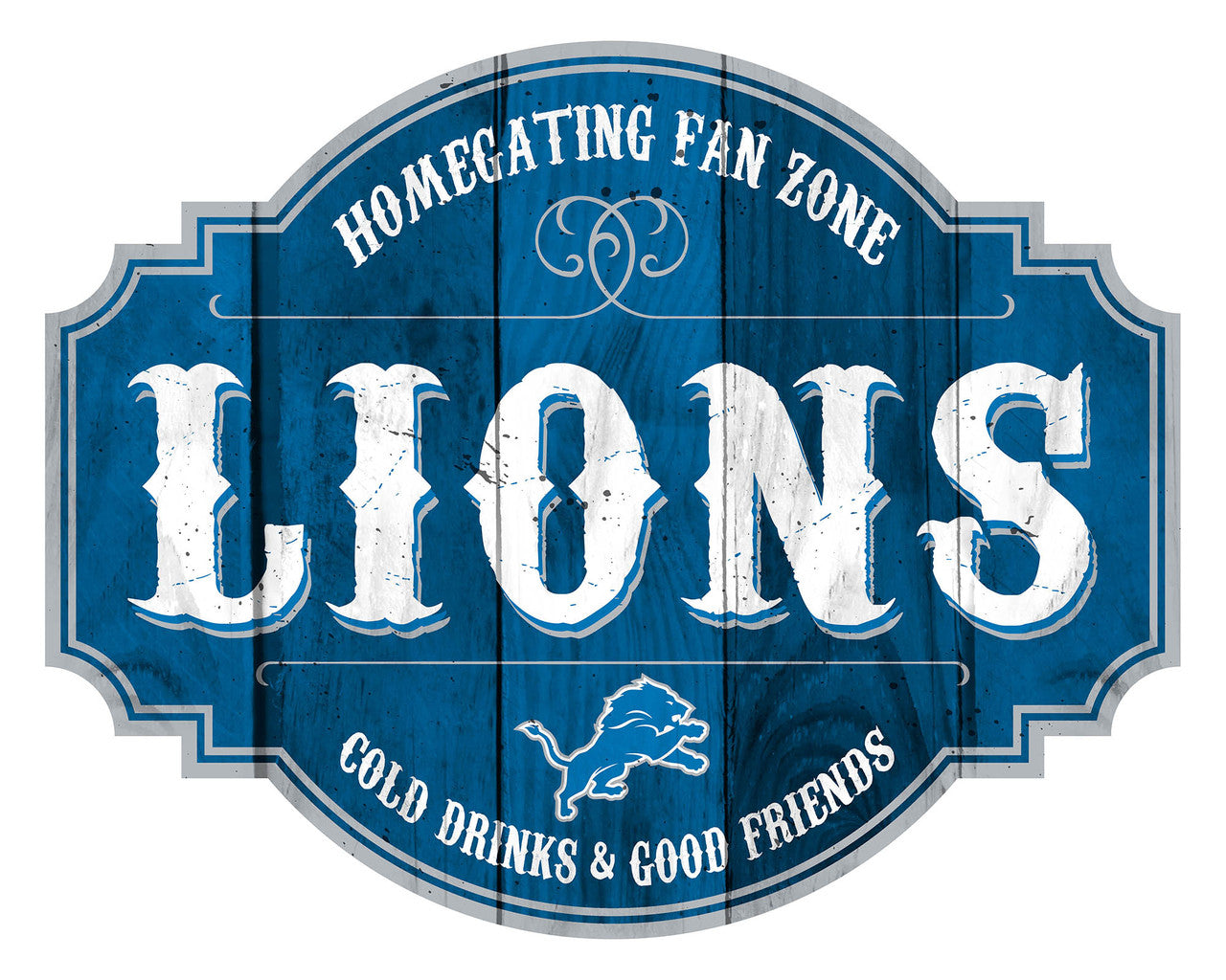 Detroit Lions Sign Wood 12 Inch Homegating Tavern - Sports Collectibles, Sports Memorabilia, Sports Fan Shop, Sports Gifts