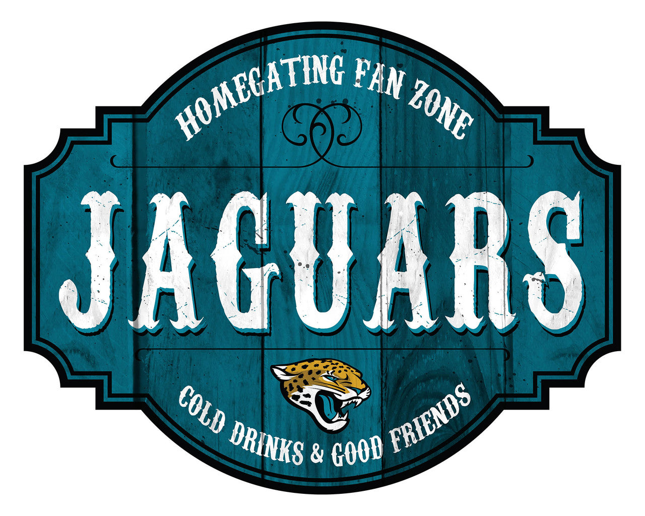 Jacksonville Jaguars Sign Wood 12 Inch Homegating Tavern - Sports Collectibles, Sports Memorabilia, Sports Fan Shop, Sports Gifts