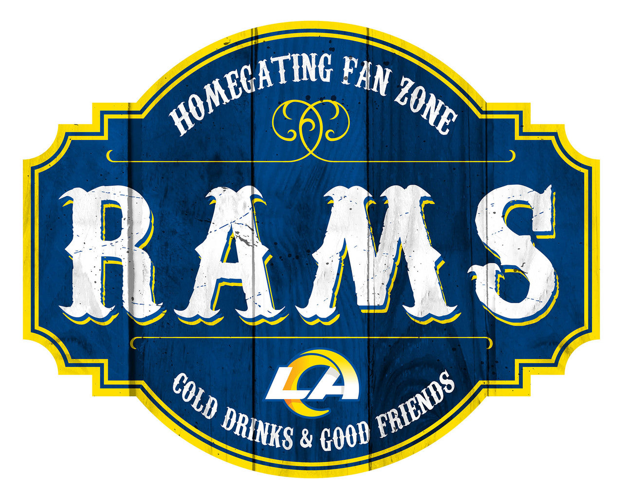Los Angeles Rams Sign Wood 12 Inch Homegating Tavern - Sports Collectibles, Sports Memorabilia, Sports Fan Shop, Sports Gifts