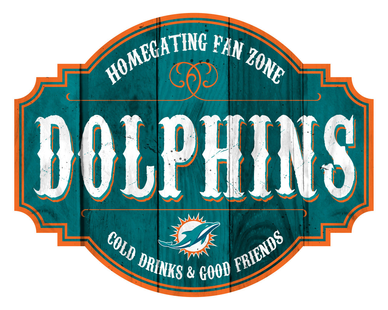 Miami Dolphins Sign Wood 12 Inch Homegating Tavern - Sports Collectibles, Sports Memorabilia, Sports Fan Shop, Sports Gifts