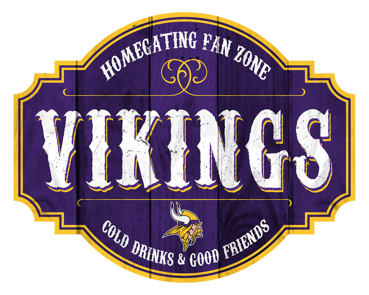 Minnesota Vikings Sign Wood 12 Inch Homegating Tavern - Sports Collectibles, Sports Memorabilia, Sports Fan Shop, Sports Gifts