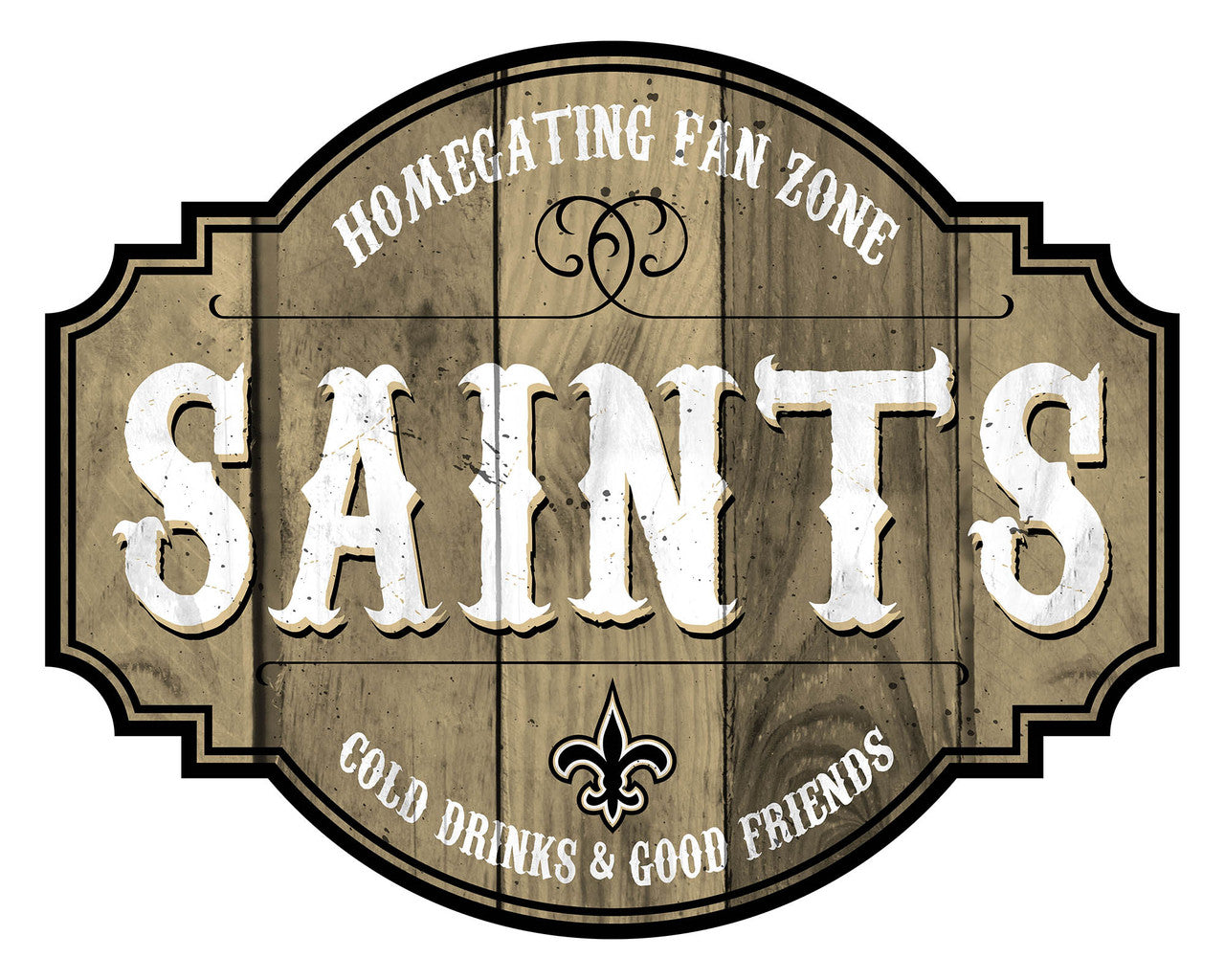New Orleans Saints Sign Wood 12 Inch Homegating Tavern - Sports Collectibles, Sports Memorabilia, Sports Fan Shop, Sports Gifts